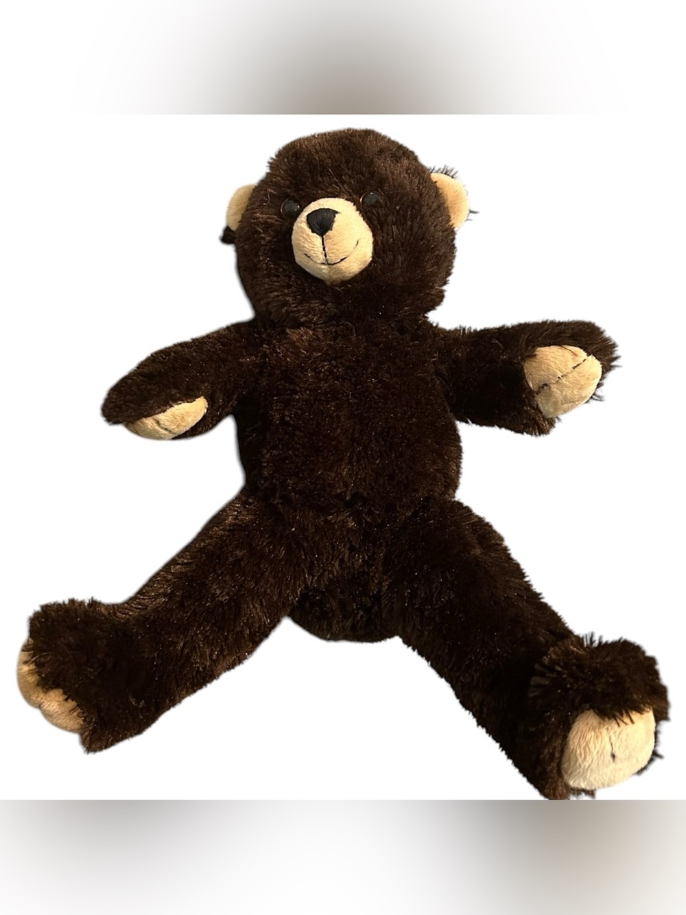 The Bear Factory 2001 Vintage Plush Dark Brown Stuffed 16” With Soccer Outfit